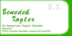 benedek kogler business card